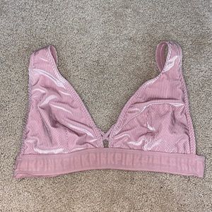 Pink Crushed Velvet Bralette